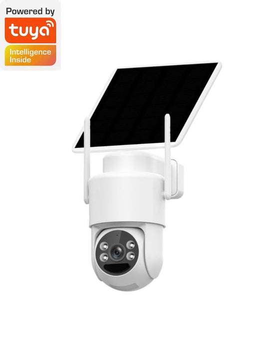 AnjieloSmart Solar Security Camera Wireless Outdoor, 360° View with Full Color Night Vision & AI Human Detection