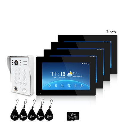 Anjielo 1080P Villa Video Intercom Tuya Smart IP65 Waterproof  4 Wire 5-in-1 Unlocking Video Intercom System