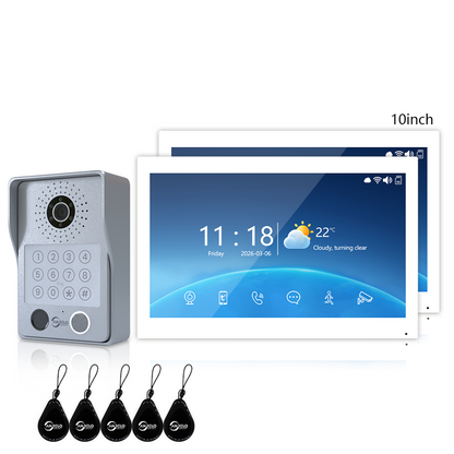 Anjielo Latest 4 wire Video Intercom System Video Doorbell Photo Frame 5 in 1 unlocking MotionDetection with Infrared Night Vision Intercom System for Apartment Home Villa