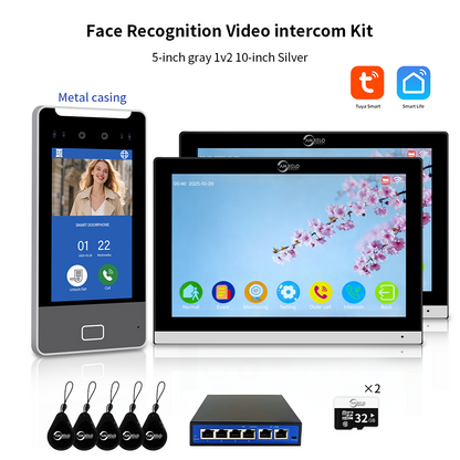 AnjieloSmart Newest Facial Recognition Video Intercom Multi-screen Display  IP AI Terminal For Multi-Apartment