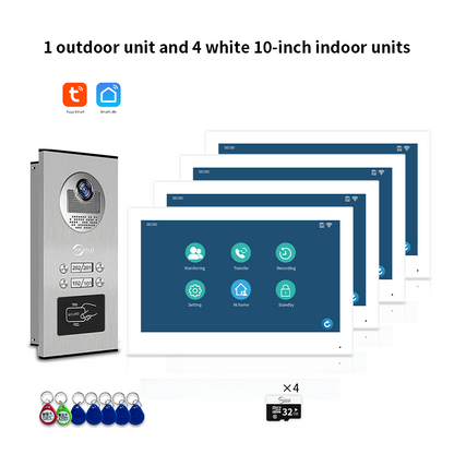 AnjieloSmart Newest Building Video Intercom System Tuya Wifi 1080P with 7/10 Inch Monitor for Multi Apartment