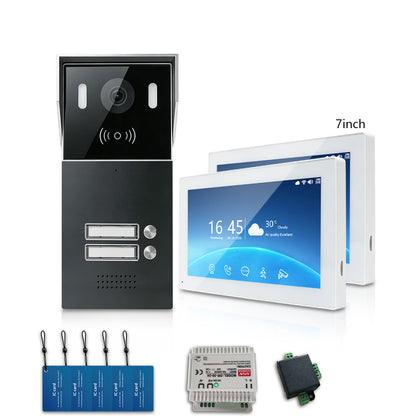 Anjielo Smart 2-Wire Multi-Tenant Video Intercom System Tuya APP Remote Unlock Wired Video Door Phone for Apartment Townhouse