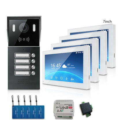 Anjielo Smart 2-Wire Multi-Tenant Video Intercom System Tuya APP Remote Unlock Wired Video Door Phone for Apartment Townhouse