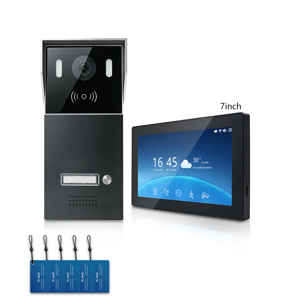 Anjielo Smart 2-Wire Multi-Tenant Video Intercom System Tuya APP Remote Unlock Wired Video Door Phone for Apartment Townhouse