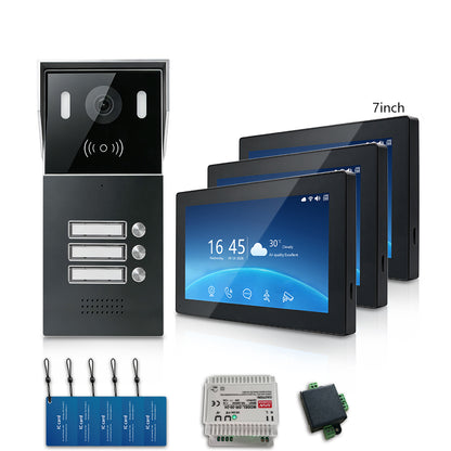 Anjielo Smart 2-Wire Multi-Tenant Video Intercom System Tuya APP Remote Unlock Wired Video Door Phone for Apartment Townhouse