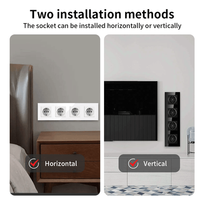 AnjieloSmart European standard 86-type integrated German-style glass panel 16A wall power socket, 299 four-way, Russia