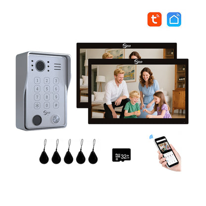 Anjielo Smart Wifi Doorbell Cam Video Intercom System by Tuya Wifi- 1080p HD Security and Multiple Unlock Options Including RFID Cards Support IP Camera