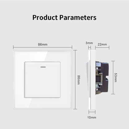 AnjieloSmart European standard 86-type wall switch, tempered glass panel, embedded single-gang multi-way rocker switch
