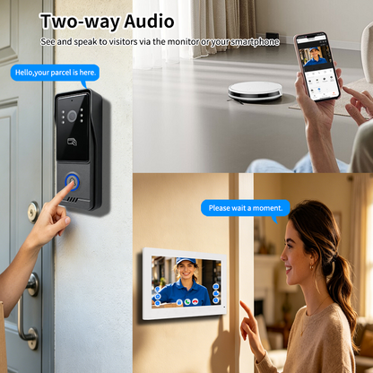 Anjielo Good Quality WIFI 1080P Video Door Phone 4-wire TUYA Smart Door Phone Intercom System Home Security Phone
