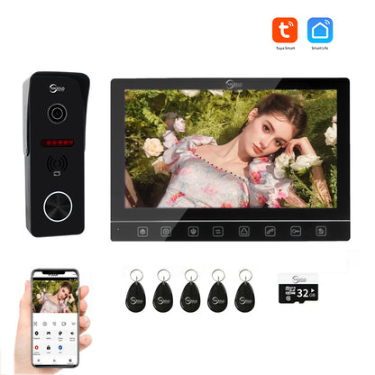 AnjieloSmart 1080P Tuya WIFI Video Intercom 7 inch Monitor For Home Residencial Video Doorbell Camera Tuya Video Intercoms For Apartment Villa Home