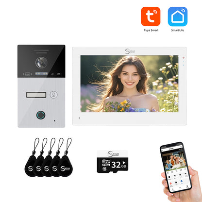 AnjieloSmart WIFI Tuya 7-inch Video Doorbell Intercom System Unlock 1080P Screen Video Doorbell Monitoring Motion Detection Home Security Intercom System
