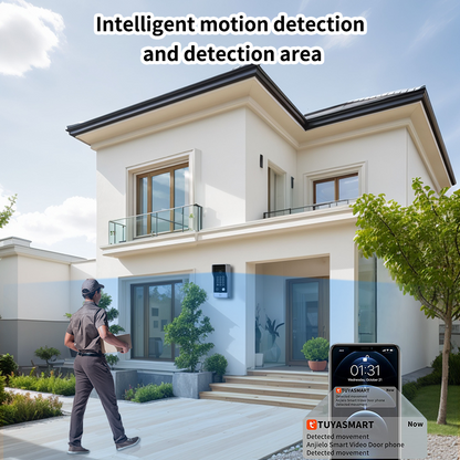 Anjielo 7/10 Inch Tuya 1080P Video Doorphone 4-Wire WiFi Smart Home Intercom System Waterproof Fingerprint Unlock