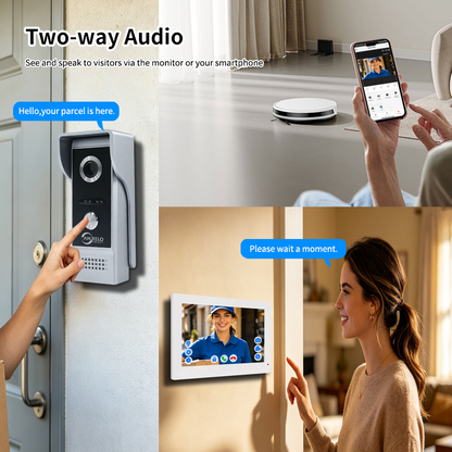 Anjielo IP65 Waterproof 7-Inch 10-Inch WiFi Villa Video Intercom System Tuya APP Controls  Doorbell Kit