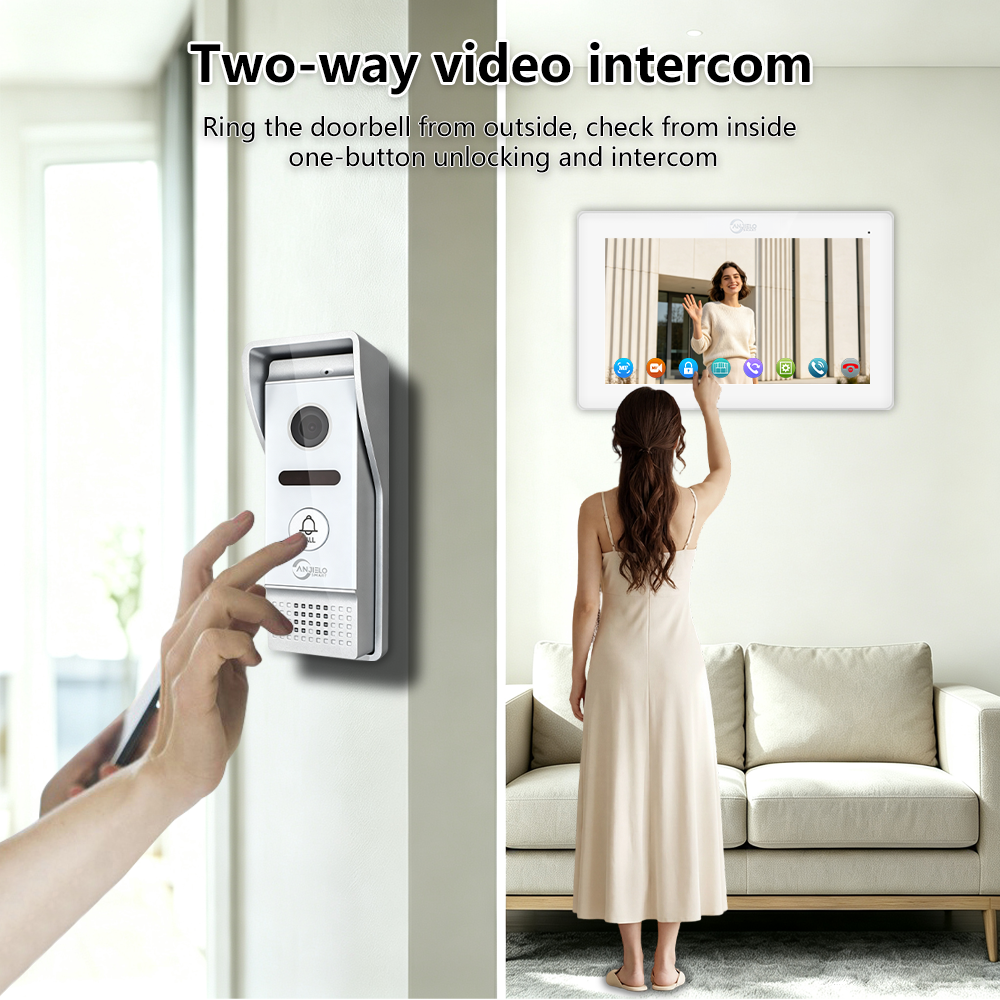 Anjielo Tuya Economic IP65 Waterproof 4-Wire Video Door Phone Intercom System for Villa Home