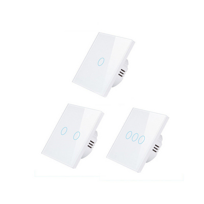 AnjeloSmart Type 86 European standard single touch switch, 1/2/3 gang touch sensor switch, glass panel light switch