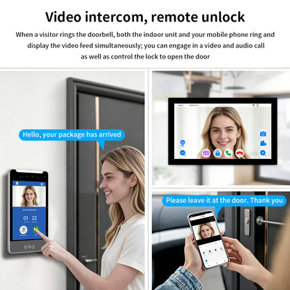 Anjielo Tuya 3D AI Facial Recognition Video Intercom, 5 Ways Unlock Villa Multi-Family Video Door Phone