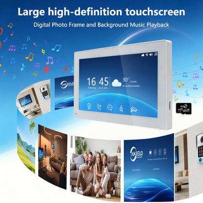 Anjielo Smart 2-Wire Two Way Audio Video Intercom System, 7/10 Inch Touch Monitor, Tuya App Remote Unlock  Home Security Door Phone