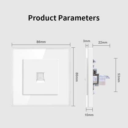 AnjieloSmart European Standard 86 Single-Position Telephone Socket Panel Wall Telephone Line Socket