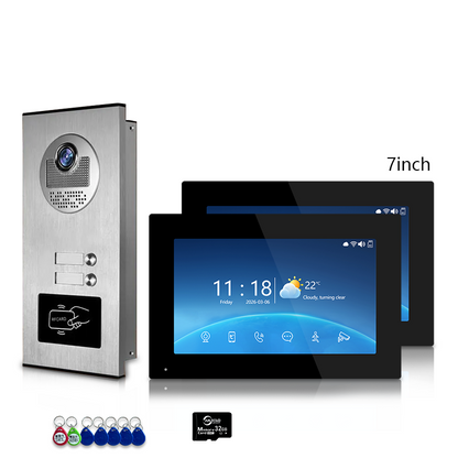 Anjielo 7 Inch 4-Wire Screen Villa Apartment Tuya Smart Life  Motion Detection Video Intercom System