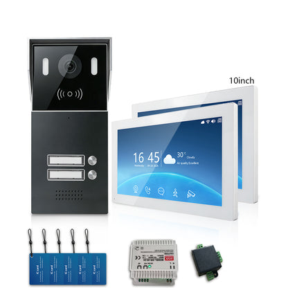 Anjielo Smart 2-Wire Multi-Tenant Video Intercom System Tuya APP Remote Unlock Wired Video Door Phone for Apartment Townhouse