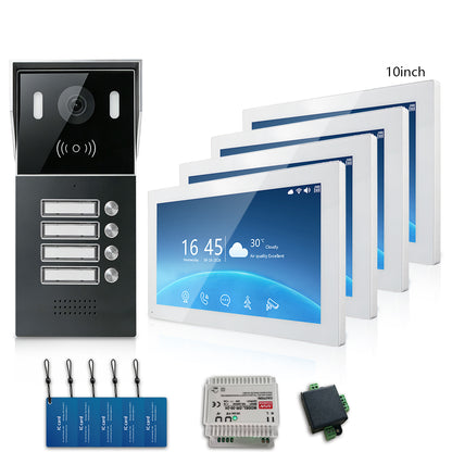 Anjielo Smart 2-Wire Multi-Tenant Video Intercom System Tuya APP Remote Unlock Wired Video Door Phone for Apartment Townhouse