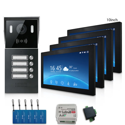 Anjielo Smart 2-Wire Multi-Tenant Video Intercom System Tuya APP Remote Unlock Wired Video Door Phone for Apartment Townhouse