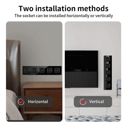 AnjieloSmart European standard 86-type German-style five-gang socket with glass panel, 16A wall power socket Russia