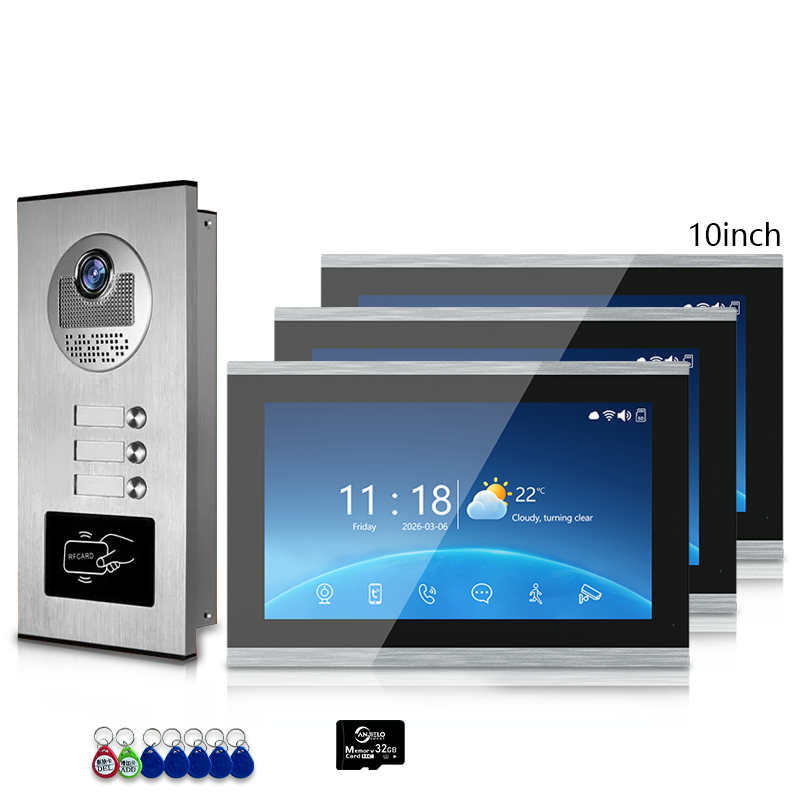 Anjielo 7 Inch 4-Wire Screen Villa Apartment Tuya Smart Life  Motion Detection Video Intercom System