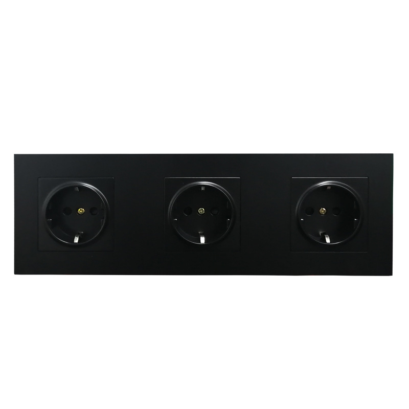 AnjieloSmart 86-type European style recessed wall socket, double gang, 172*86mm integrated German standard power socket with PC panel