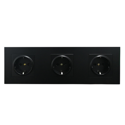 AnjieloSmart 86-type European style recessed wall socket, double gang, 172*86mm integrated German standard power socket with PC panel