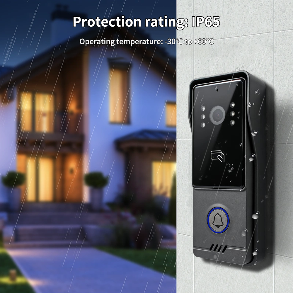 AnjieloSmart Latest Video Door Phone Access Control System - 1080P HD, IC Card & NFC Unlock, 7/10-inch Touchscreen Indoor Monitor, Tuya App Support