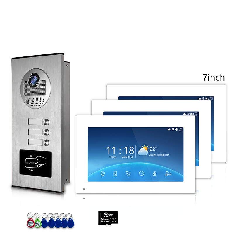 Anjielo 7 Inch 4-Wire Screen Villa Apartment Tuya Smart Life  Motion Detection Video Intercom System