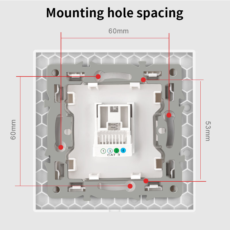 AnjieloSmart European Standard 86 Single-Position Telephone Socket Panel Wall Telephone Line Socket