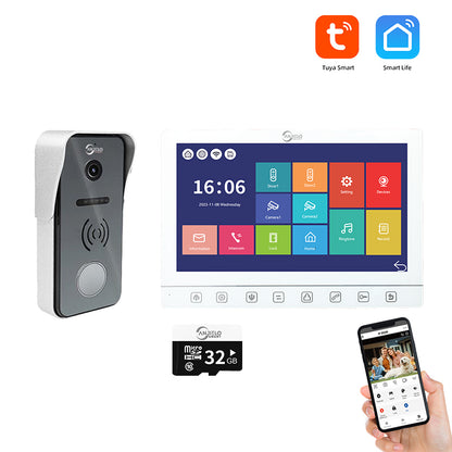 AnjieloSmart 7 Inch Touch Monitor Video Intercom System With Night Vision Motion Detection Doorbell Camera Video Doorbell System For Home