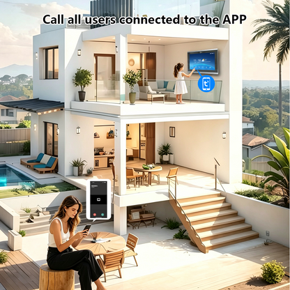 Tuya WiFi 4-Wire Video Door Phone Intercom | IP65 Waterproof Door Station + 7/10 Inch Touch Indoor Monitor for Villa