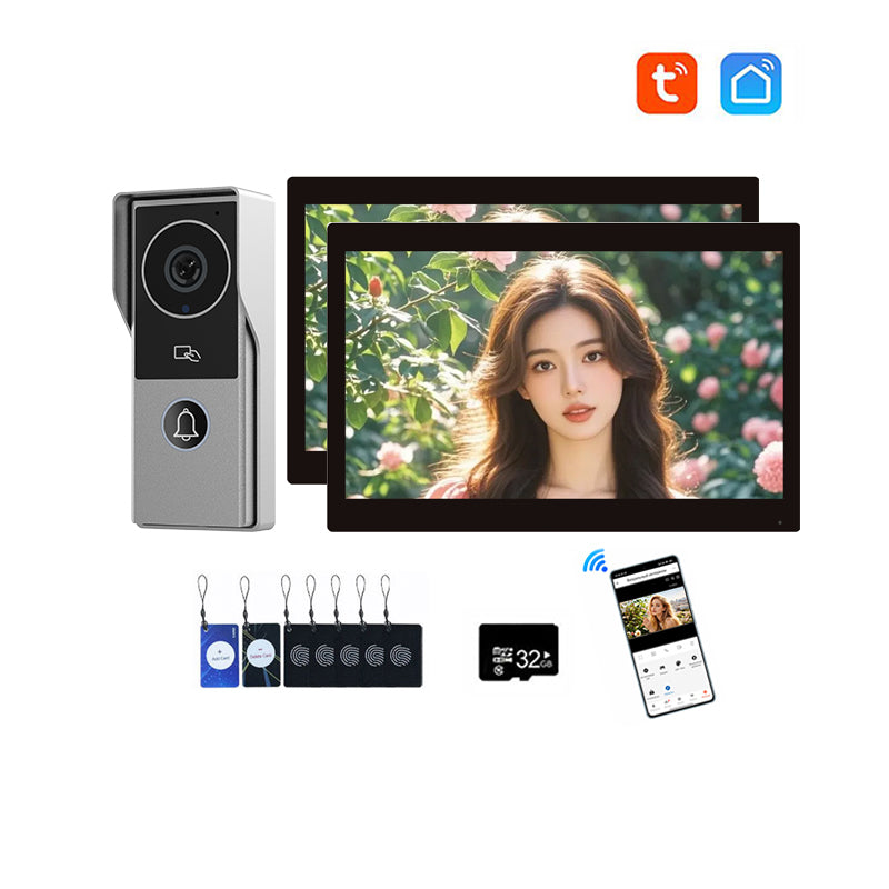 ANJIELO Smart Security Intercom System with 1080P 7/10-inch Touch Screen and Waterproof Door Phone, 140° Ultra-wide-angle Monitoring For Home