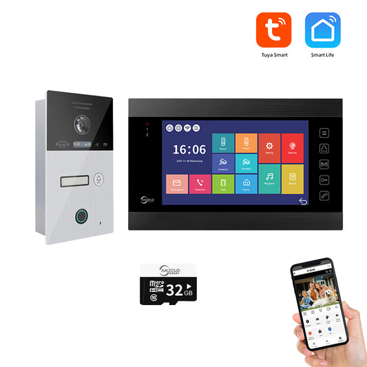 AnjieloSmart Tuya Smart Video Intercom Video Intercom Doorbell Camera 1080P for Home Security Protection WiFi Video Intercom