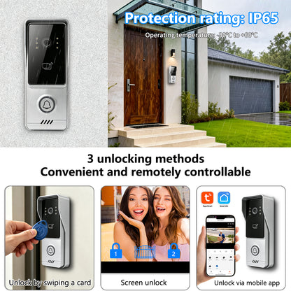Anjielo Tuya Smart Home Two-wire Video Door Phone 7/10 Inch Touch Screen Indoor Monitor Motion Detection Intercom System