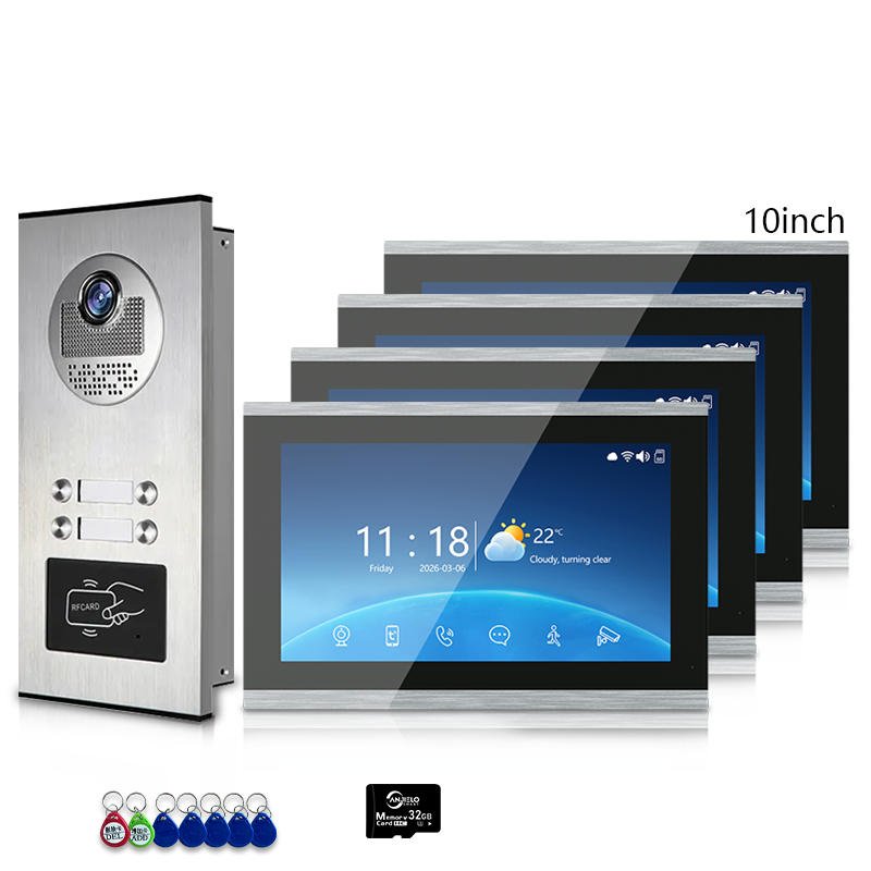 Anjielo 7 Inch 4-Wire Screen Villa Apartment Tuya Smart Life  Motion Detection Video Intercom System