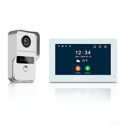 Anjielo camera doorbell phone two-way intercom for home security with night vision 2-wire video doorbell intercom system 10.1 inch touch screen