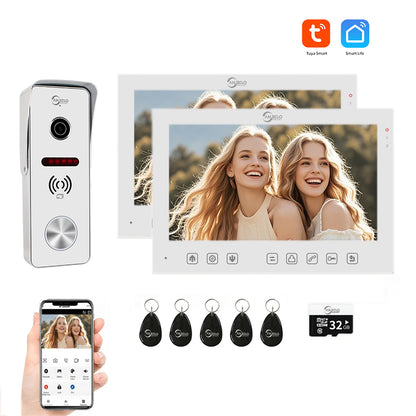 AnjieloSmart Tuya Wifi 7 inch Monitor Video Doorbell Video Door Phone Intercom System Access Control Camera Smart Apartment IC card unlocking