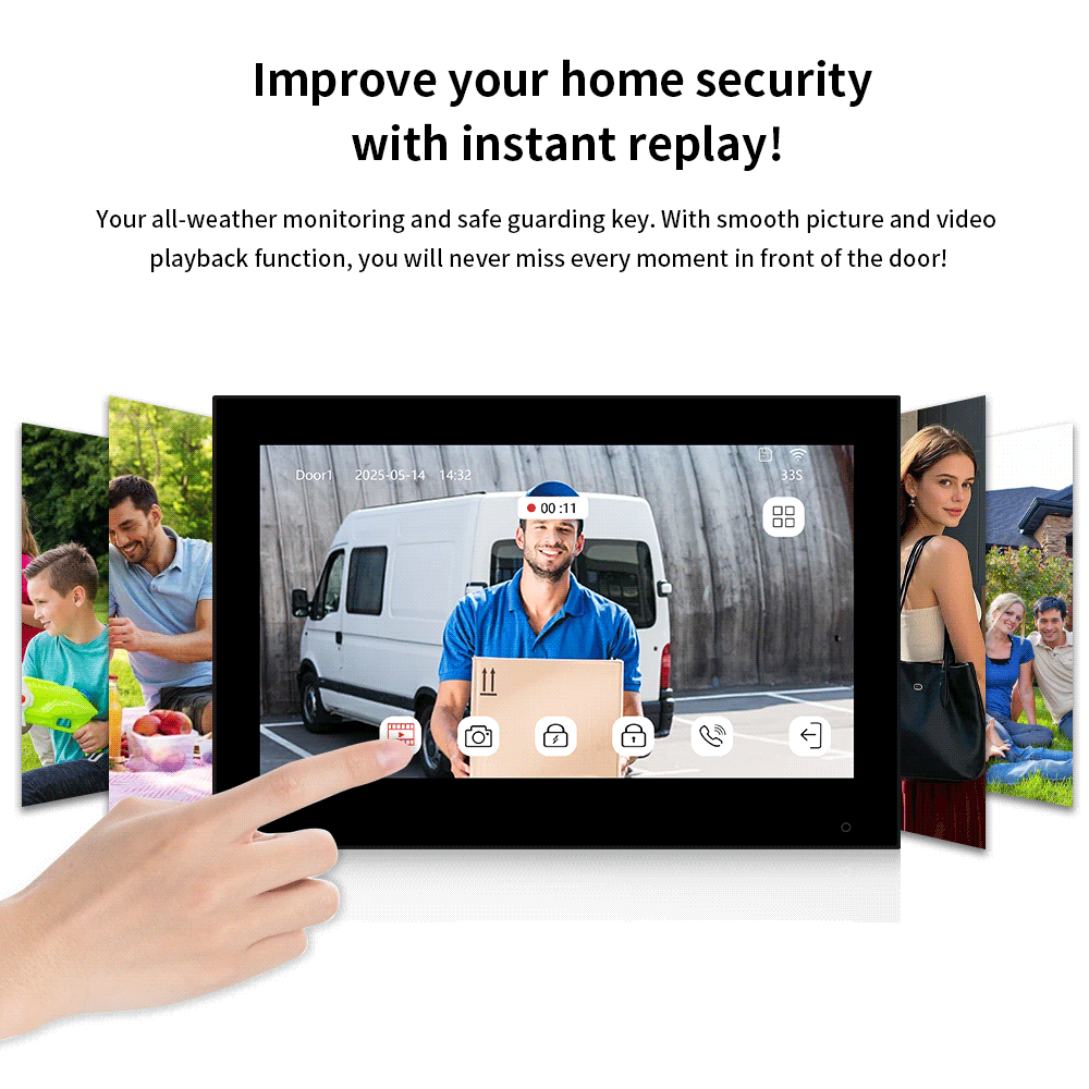 AnjieloSmart Latest 2 Wired Video Intercom System Support tuya wifi 1080P Video Doorbell with Motion Detection for Villa