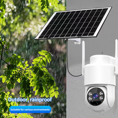 AnjieloSmart Solar Security Camera Wireless Outdoor, 360° View with Full Color Night Vision & AI Human Detection