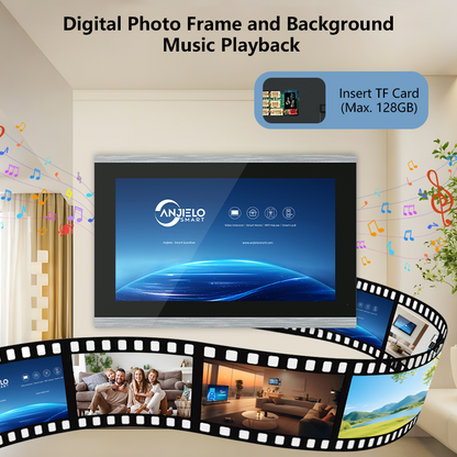 Anjielo 7/10 Inch Tuya 1080P Video Doorphone 4-Wire WiFi Smart Home Intercom System Waterproof Fingerprint Unlock