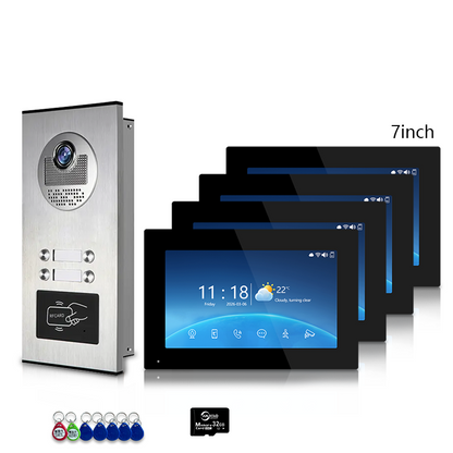 Anjielo 7 Inch 4-Wire Screen Villa Apartment Tuya Smart Life  Motion Detection Video Intercom System