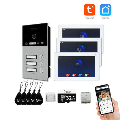 Anjielo Smart Tuya 7 Inch Wired Doorbell with Touch Screen Support IP Camera and Card Unlock