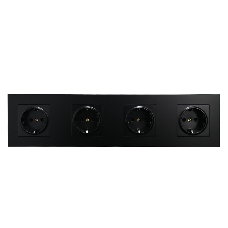 AnjieloSmart 86-type European style recessed wall socket, double gang, 172*86mm integrated German standard power socket with PC panel