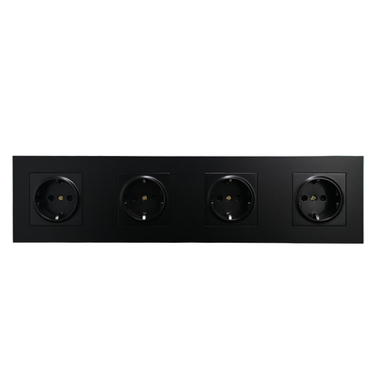 AnjieloSmart 86-type European style recessed wall socket, double gang, 172*86mm integrated German standard power socket with PC panel