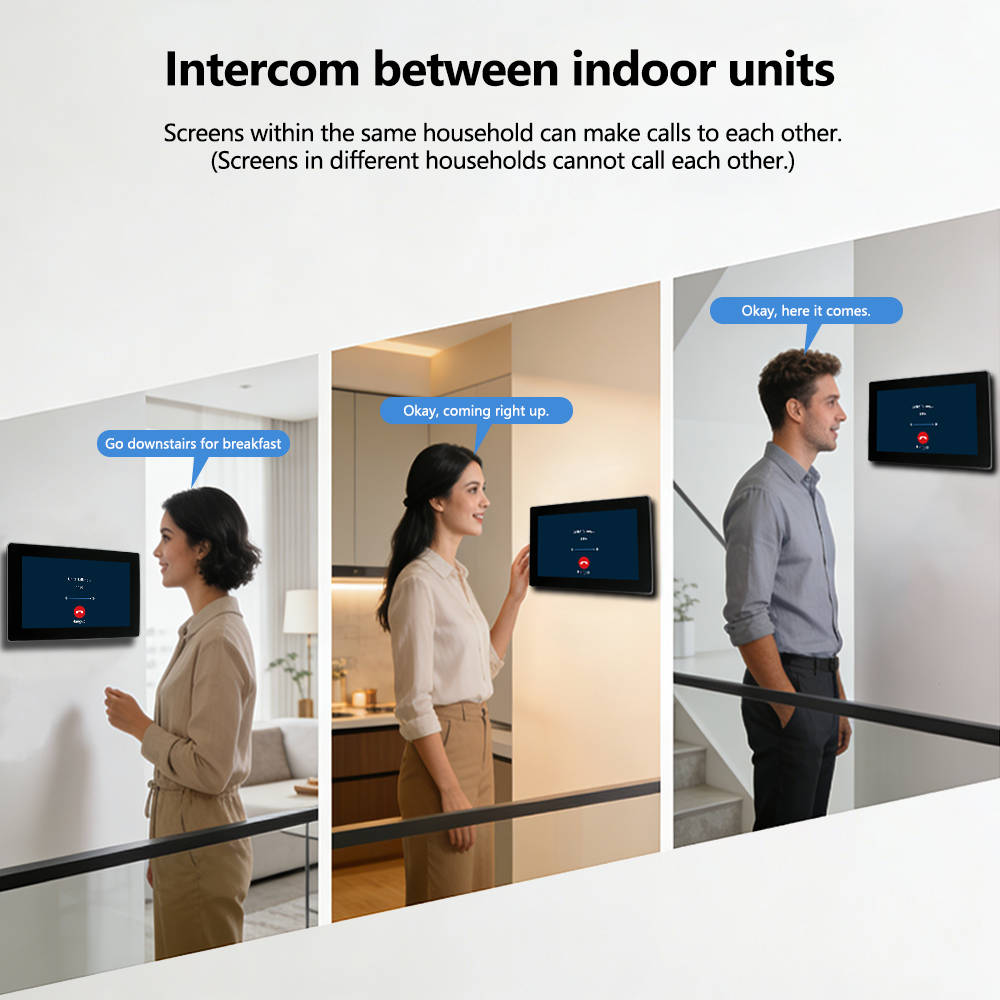 AnjieloSmart Tuya Smart 2-Wire Video Intercom System 7" HD Touch Screen for 2-4 Families