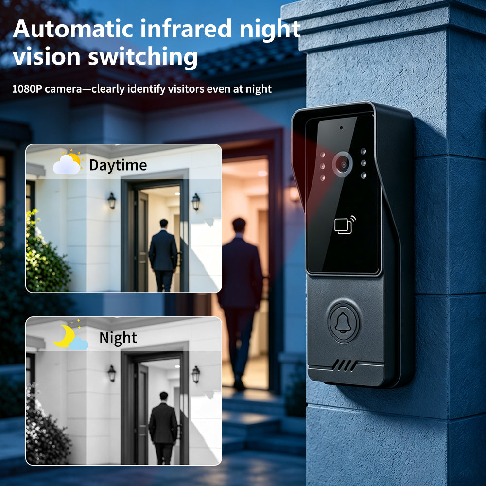 Anjielo Tuya IP Video Intercom System, 1080P Villa Video Door Phone with Remote Unlock, Infrared Night Vision, Motion Detection